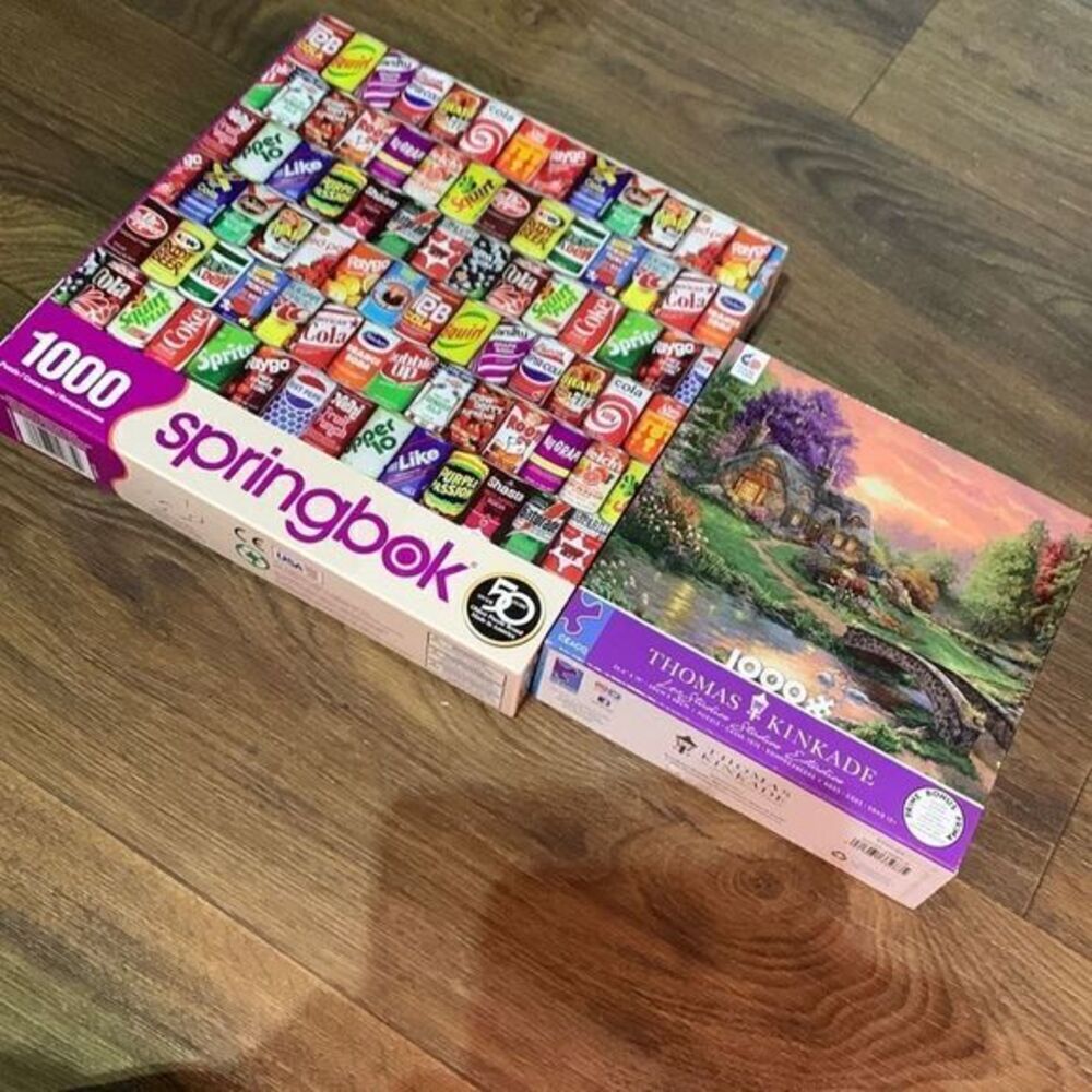 Springbok vintage can puzzle. & ceaco Thomas ki‎ jade cottage puzzle